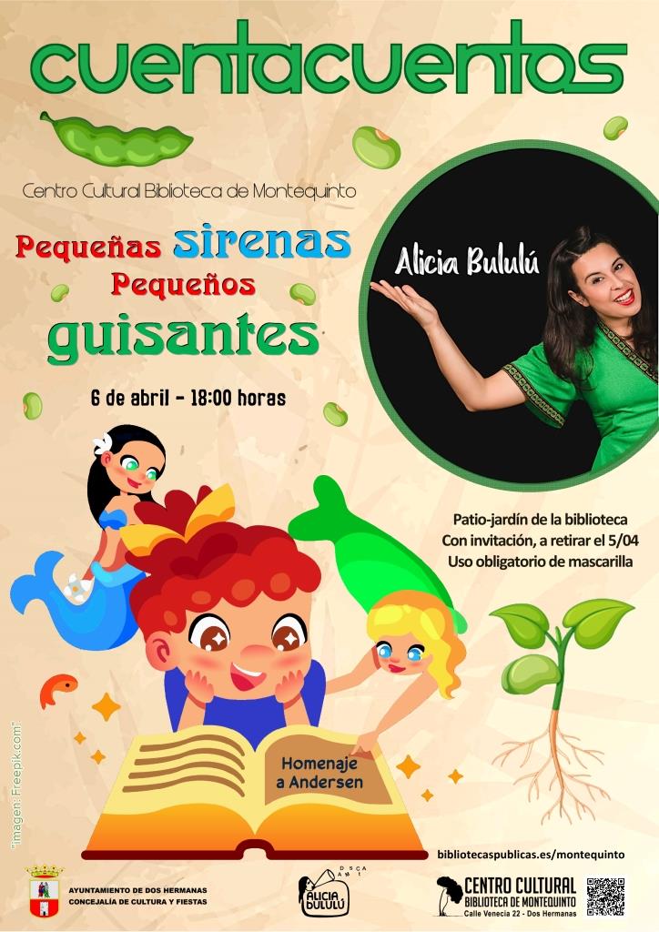 20210406 - Las Bibliotecas Cuentan "Pequeñas sirenas, pequeños guisantes" - Alicia Bululù (Homenaje a Andersen)