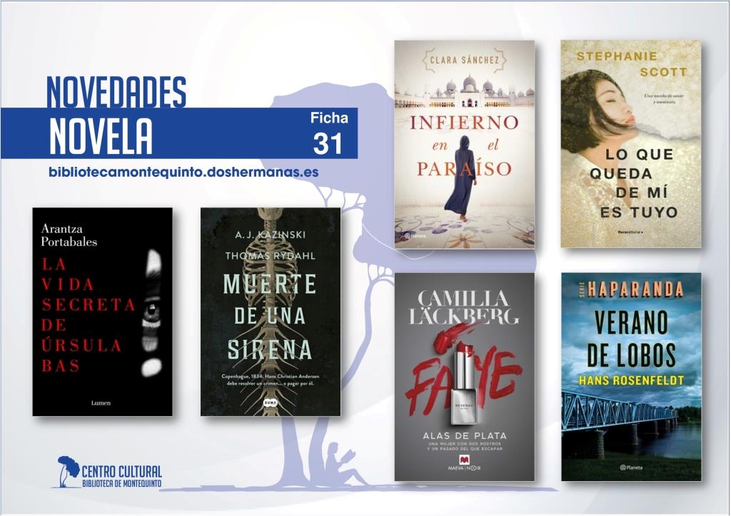 Biblioteca de Montequinto: novedades literarias 2021 - (Novela - Ficha 31)
