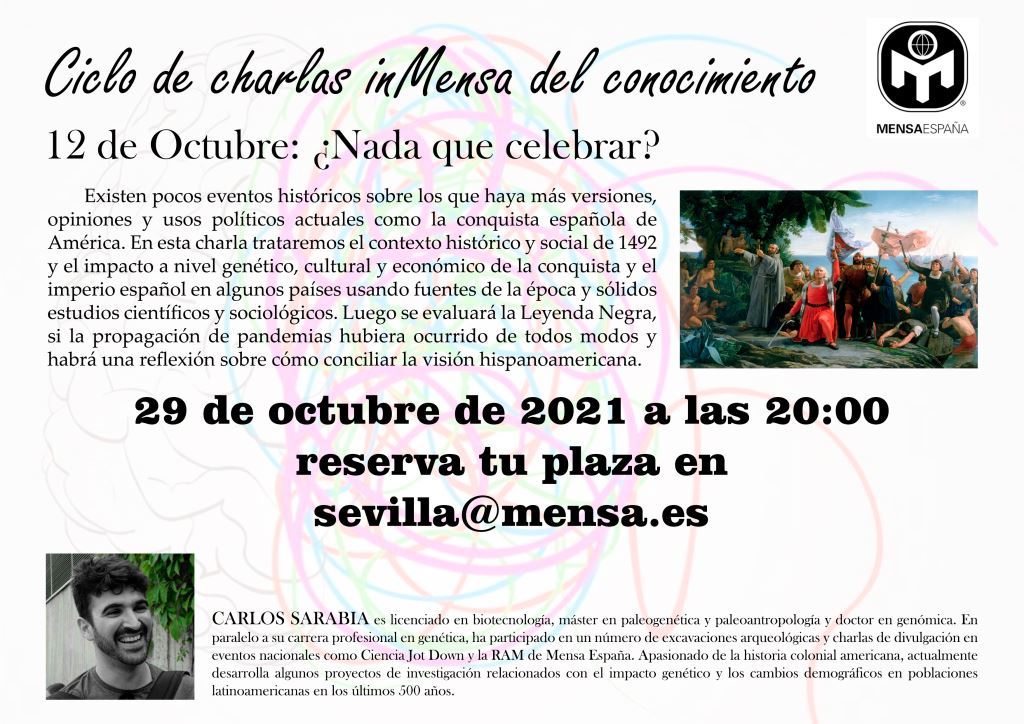 Charla-conferencia: "12 de Octubre: ¿nada que celebrar?" a cargo de Carlos Sarabia - A. Mensa España