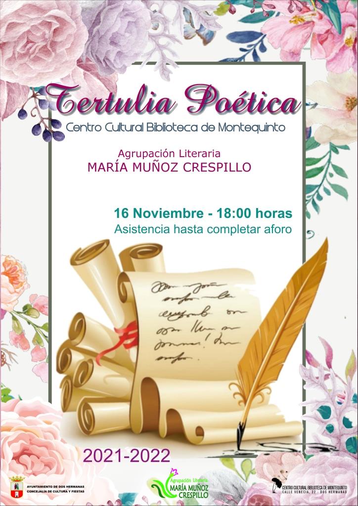 20211116 - Tertulia poética: Agrupación Literaria Mª Muñoz Crespillo - Noviembre 2021