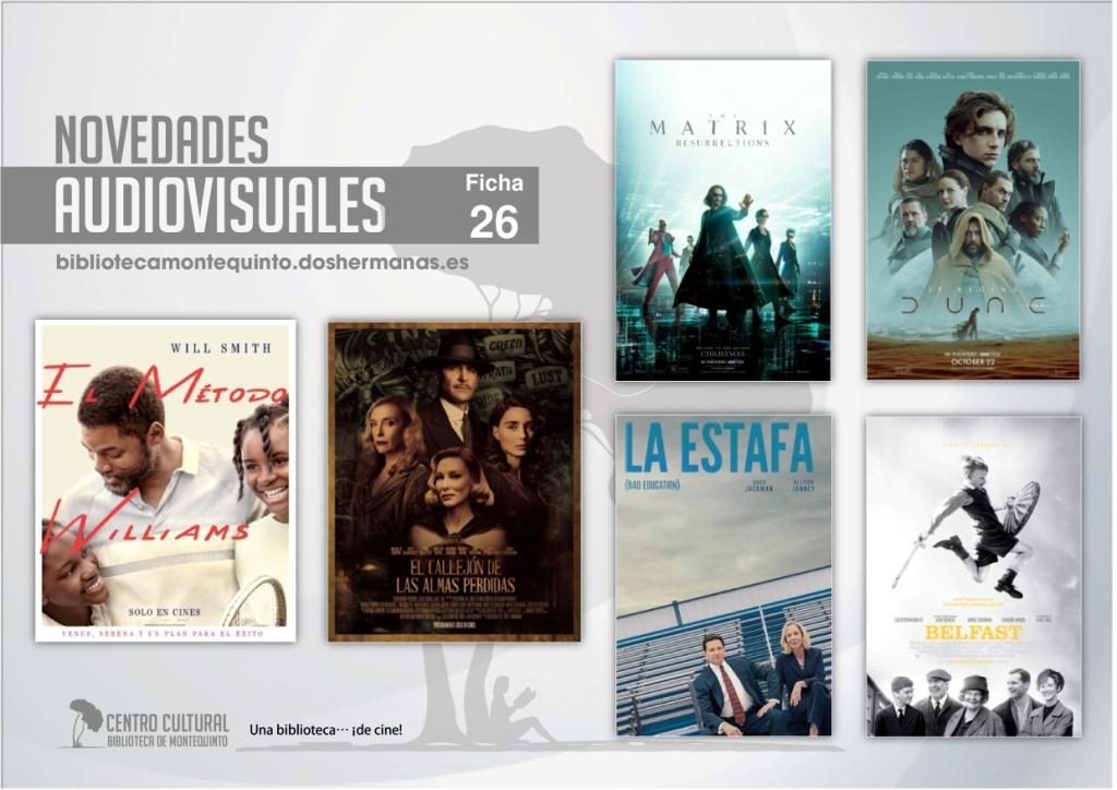 Biblioteca de Montequinto: ¡Novedades... de película! - (Audiovisuales - Ficha 26)