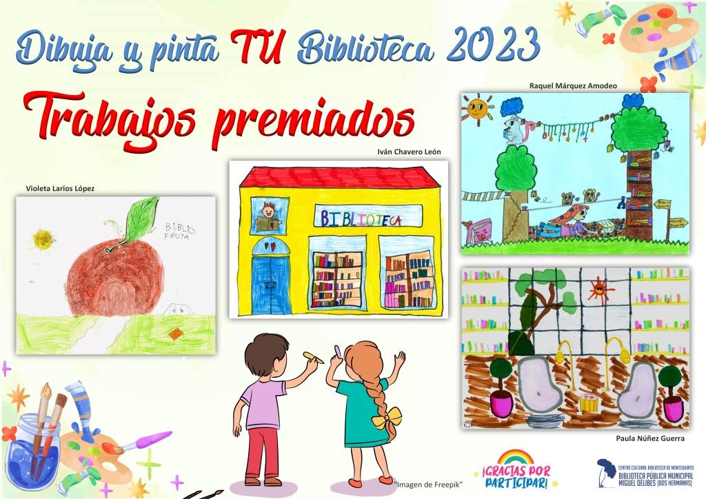 20231024 - Trabajos premiados en el I Concurso artístico «Dibuja y pinta Tu Biblioteca» – Día de las Bibliotecas 2023