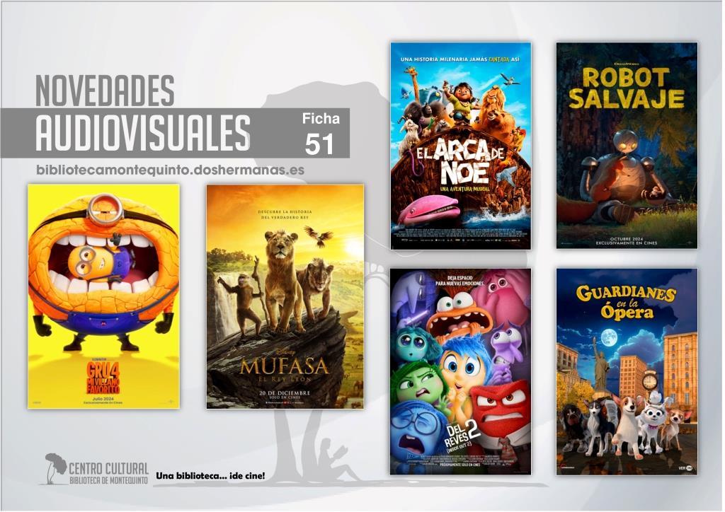 Biblioteca de Montequinto: ¡Novedades... de película! - (Audiovisuales - Ficha 51)