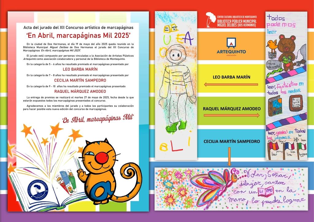 20250519 - Trabajos premiados en el XII concurso artístico «En Abril, marcapáginas Mil 2025»