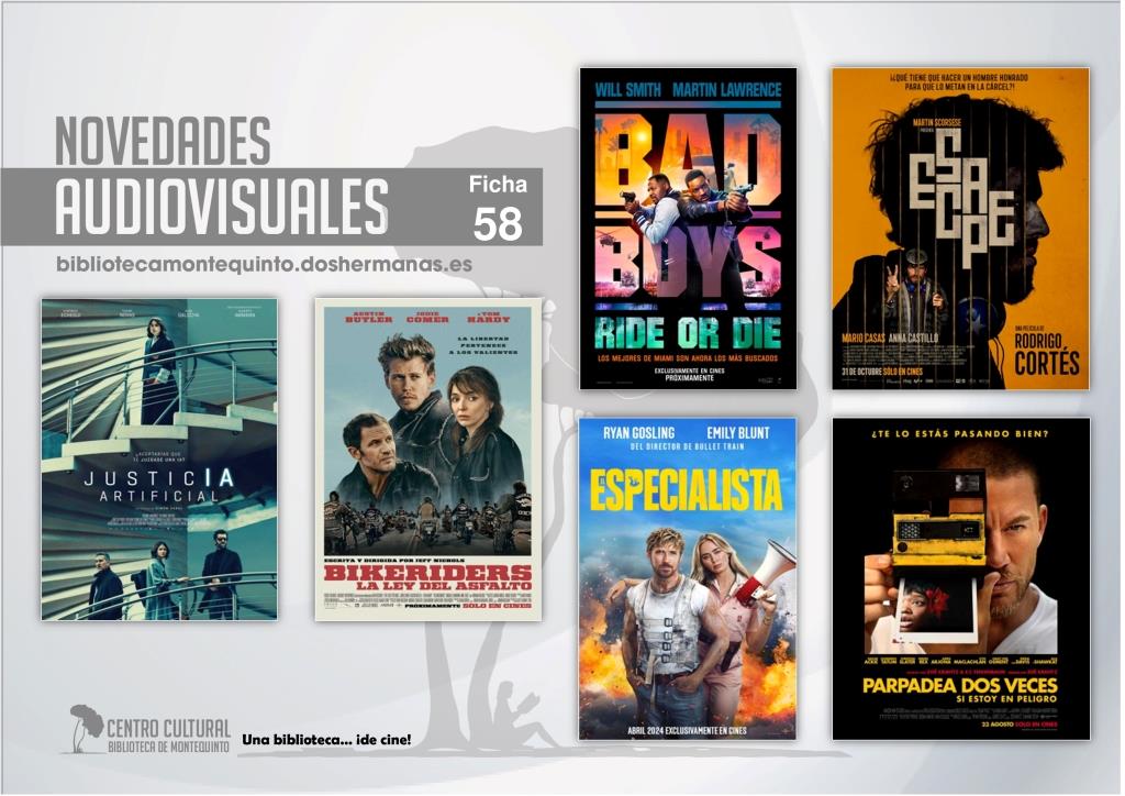 Biblioteca de Montequinto: ¡Novedades... de película! - (Audiovisuales - Ficha 58)