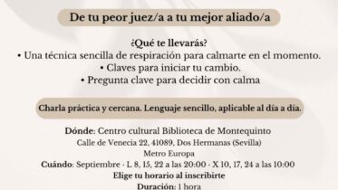 20250908 - Charla gratuita: «Claves para vivir en calma» - Macarena Castro
