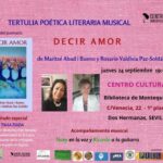 20260924 - Tertulia poética literaria musical «Decir Amor» - Asociación cREA